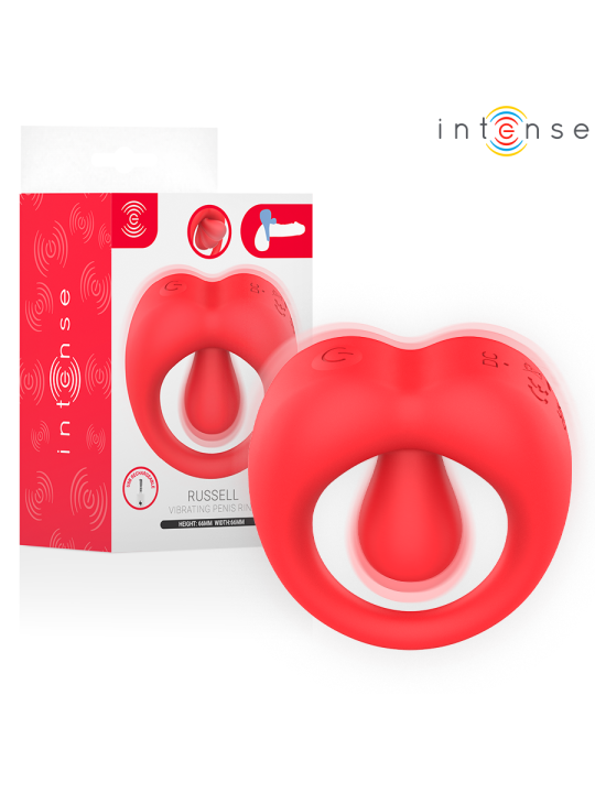 INTENSE - RUSSELL ANILLO VIBRADOR CON ESTIMULACIÓN DE CLÍTORIS ROJO