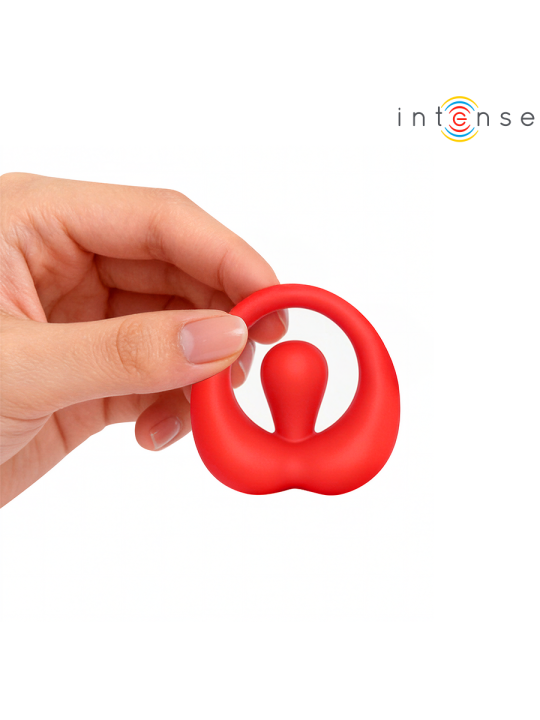 INTENSE - RUSSELL VIBRATING PENIS RING WITH CLITORIS STIMULATION RED