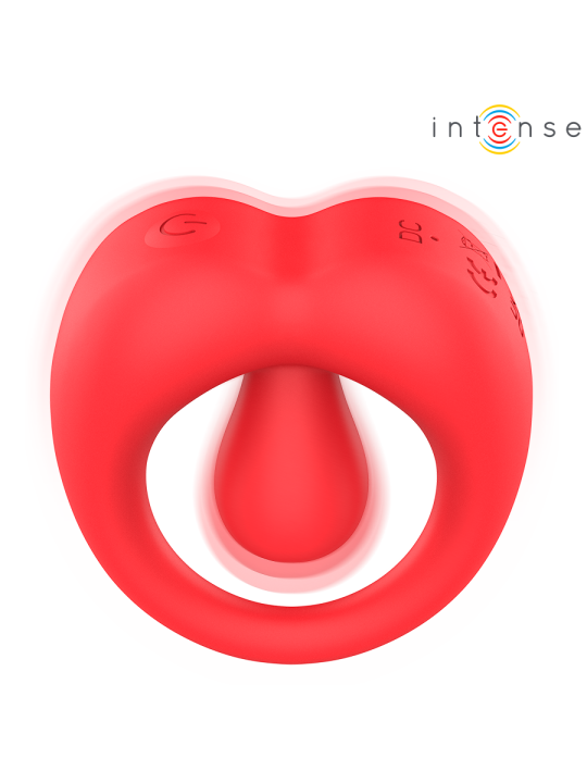 INTENSE - RUSSELL VIBRATING PENIS RING WITH CLITORIS STIMULATION RED