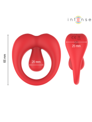 INTENSE - RUSSELL VIBRATING PENIS RING WITH CLITORIS STIMULATION RED