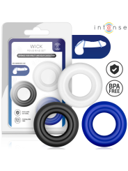 INTENSE - WICK SET VAN 3 PENISRINGEN IN VERSCHILLENDE KLEUREN