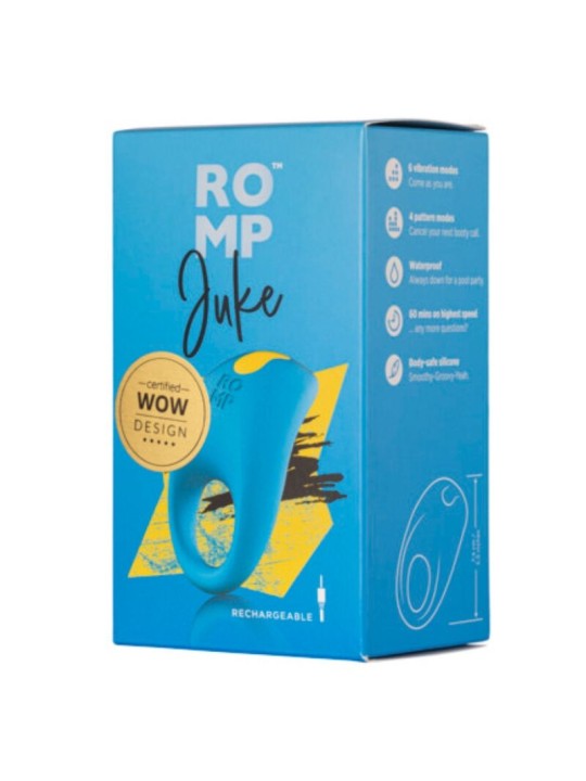 ROMP - JUKE ANILLO DE SILICONA PARA PENE CON VIBRADOR DE ESTIMULACIÓN 