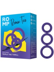 ROMP - REMIX TRIO ENSEMBLE DE 3 ANNEAUX PÉNIS EN SILICONE VIOLETTES