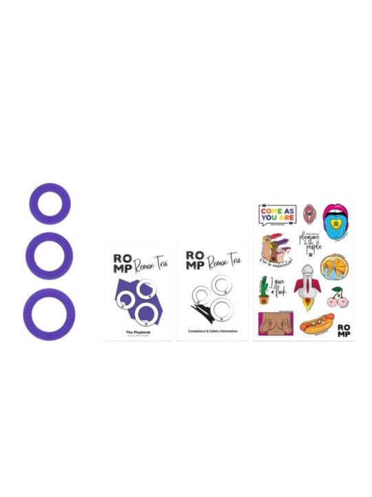 ROMP - REMIX TRIO SET VAN 3 PAARSE SILICONEN PENISRINGEN