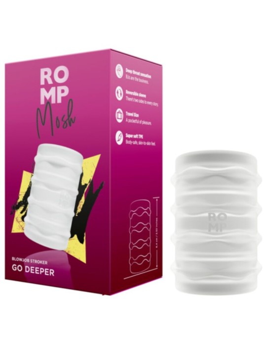 ROMP - MOSH TRANSPARENT MALE MASTURBATOR WITH 6 CM REVERSBLE SHEATH