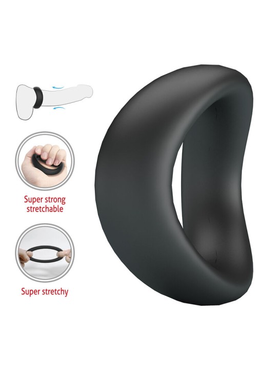 CRAZY BULL - VALEN ERGONOMIC SILICONE COCK RING BLACK