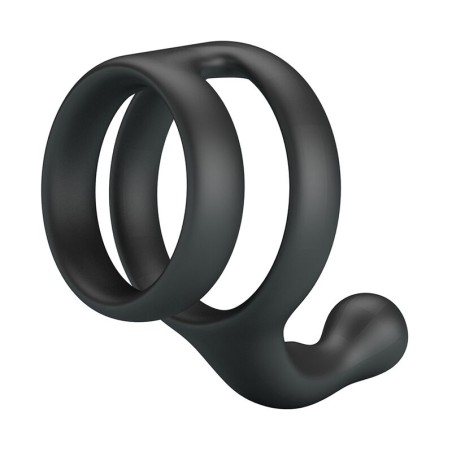 CRAZY BULL - YANCY DOUBLE COCK AND BALL RING BLACK