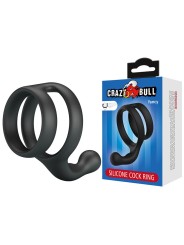 CRAZY BULL - YANCY DOPPIO ANELLO PER PENE E TESTICOLI NERO