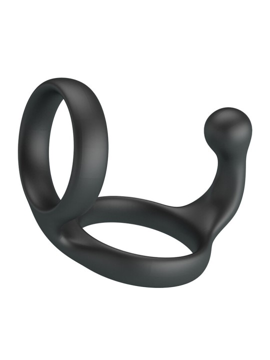CRAZY BULL - FLORIAN DOUBLE COCK AND BALL RING BLACK