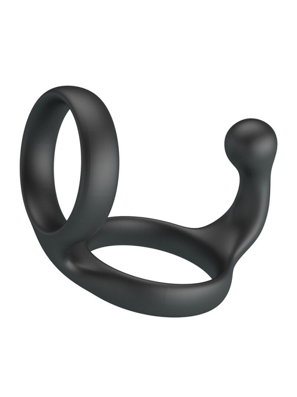 CRAZY BULL - FLORIAN DOUBLE COCK AND BALL RING BLACK