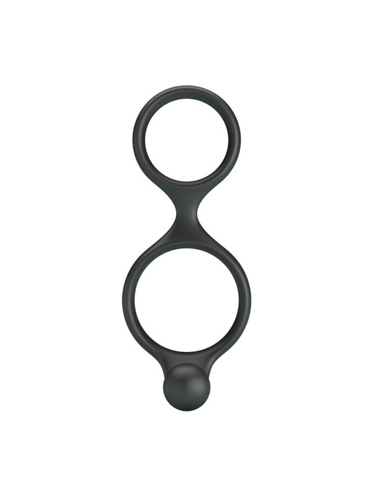 CRAZY BULL - FLORIAN DOUBLE COCK AND BALL RING BLACK