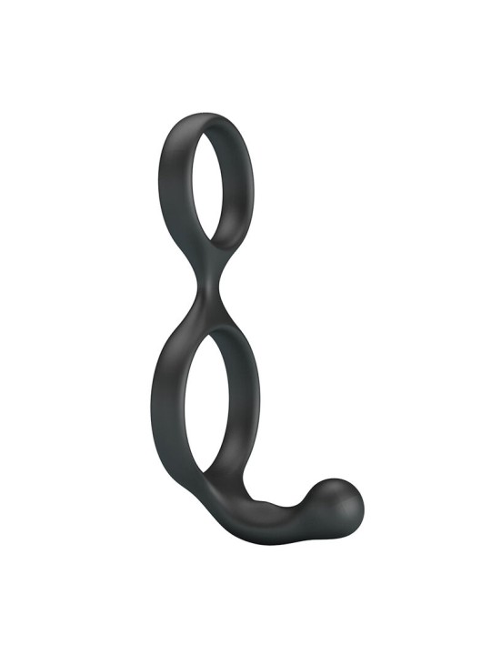 CRAZY BULL - FLORIAN DOUBLE COCK AND BALL RING BLACK