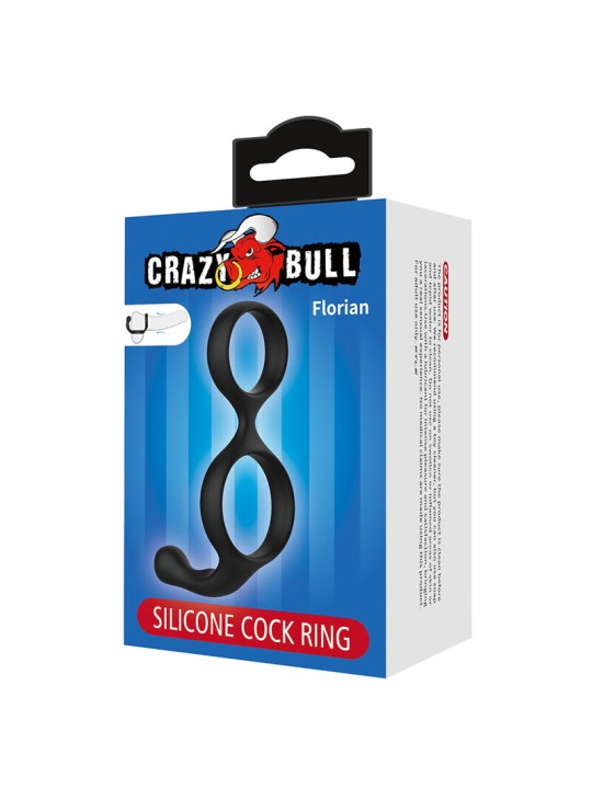 CRAZY BULL - FLORIAN DOUBLE ANNEAU DE PÉNIS ET DE TESTICULES NOIR