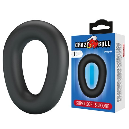 CRAZY BULL - VESPER ANILLO PARA PENE SUPER SOFT SILICONA NEGRO