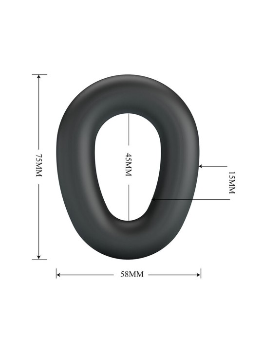 CRAZY BULL - VESPER ANNEAU PÉNAL EN SILICONE ULTRA DOUX NOIR