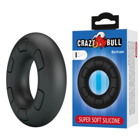 CRAZY BULL - ANNEAU PÉNAL EN SILICONE SUPER DOUX BERTRAM NOIR