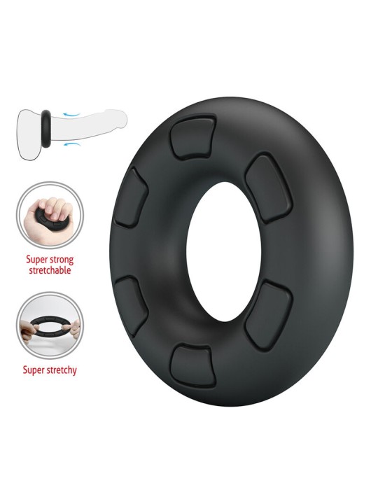CRAZY BULL - BERTRAM ANILLO PARA PENE SUPER SOFT SILICONA NEGRO