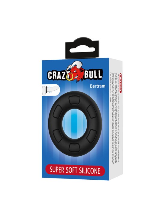 CRAZY BULL - BERTRAM ANILLO PARA PENE SUPER SOFT SILICONA NEGRO