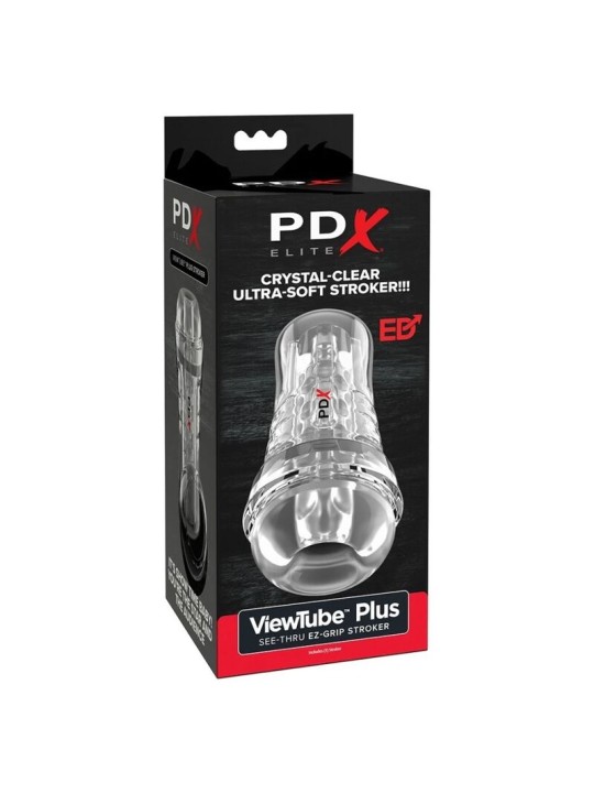 PDX ELITE - VIEWTUBE PLUS STROKER TRANSPARENTE COM ADERÊNCIA FÁCIL E V