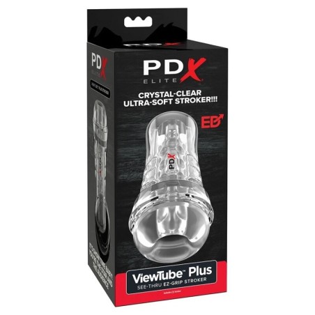 PDX ELITE - VIEWTUBE PLUS STROKER TRANSPARENTE COM ADERÊNCIA FÁCIL E V