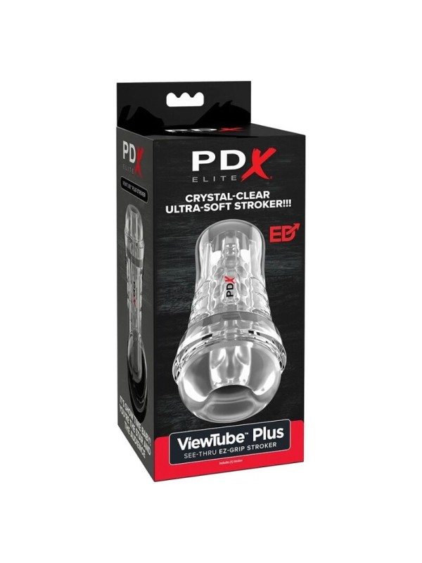 PDX ELITE - VIEWTUBE PLUS SEE-THRU EZ-GRIP TRANSPARENT STROKER 21 CM