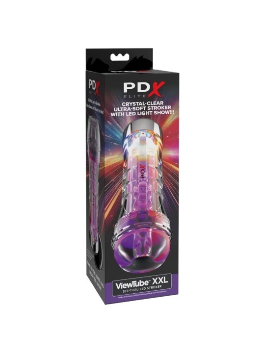 PDX ELITE - VIEWTUBE XXL LED TRANSPARENT STROKER 27,3 CM