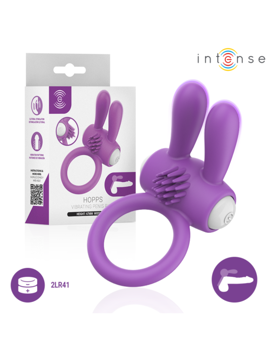 INTENSE - HOPPS VIBRIERENDER PENISRING MIT KLITORISSTIMULATION, LILA