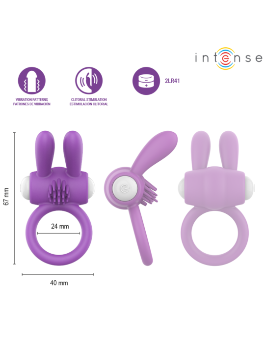 INTENSE - HOPPS VIBRIERENDER PENISRING MIT KLITORISSTIMULATION, LILA