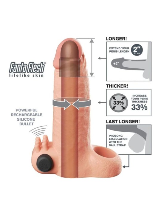 FANTASY X-TENSIONS – VIBRIERENDE, REALISTISCHE 5 CM PENISVERLÄNGERUNGS
