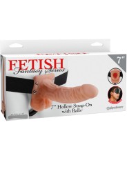 FETISH FANTASY SERIE - 7 HOLLE STRAP-ON MET BALLEN 17.8CM NATUURLIJK