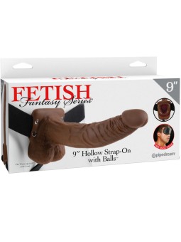 FETISH FANTASY SERIES - 9 HOHL STRAP-ON MIT BLLEN 22,9 CM BRAUN