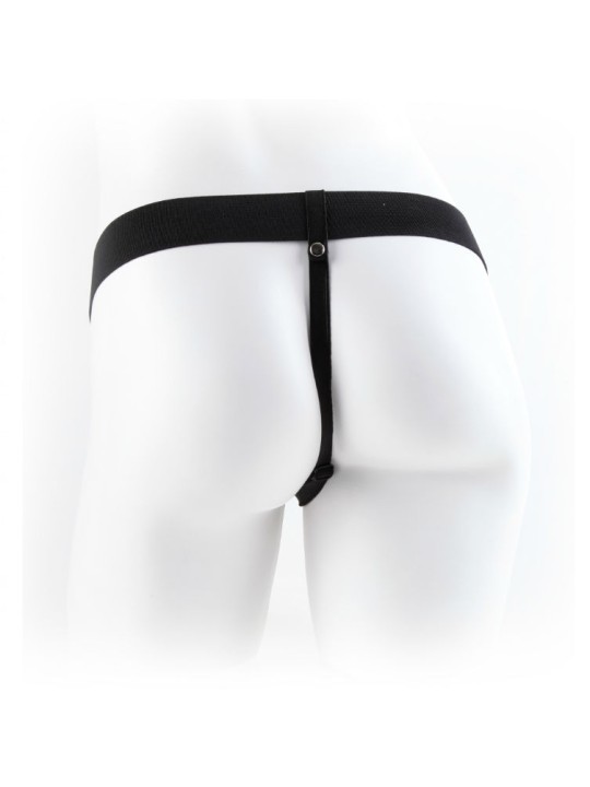 FETISH FANTASY SERIES - 9 STRAP-ON OCO COM BOLAS 22,9CM CASTANHO