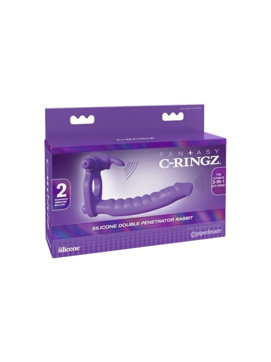 FANTASY C-RINGZ - SILICONE DOUBLE VIBRATOR RABBIT