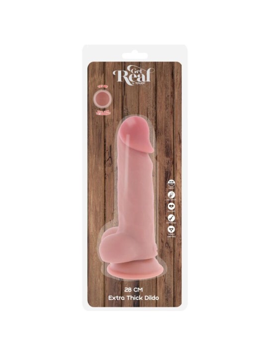 GET REAL - DELUXE REALISTISCHE PENIS MET EXTRA DIKKE TESTIKELS VAN 28 