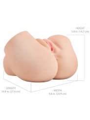 PDX ELITE - MASTURBADOR VIBRATÓRIO REALISTA DE VAGINA E ÂNUS BACK THAT