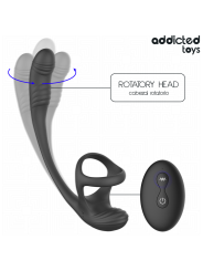 ADDICTED TOYS - ANALE PLUG MET VIBRATIE, 360º BEWEGING EN TESTIKELSTIM