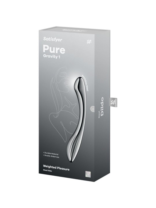 SATISFYER - PURE GRAVITY 1 RVS DUBBELZIJDIGE DILDO