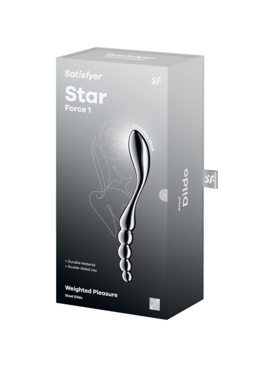 SATISFYER - STAR FORCE 1 RVS DUBBELZIJDIGE DILDO