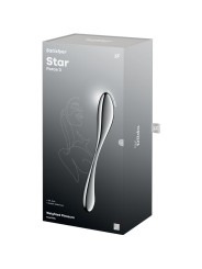 SATISFYER - STAR FORCE 3 ROESTVRIJSTALEN DILDO MET DUBBELE KANT