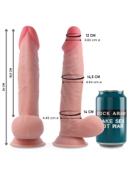 ROCKARMY - DUAL DENSITY SHERMAN REALISTISCHE DILDO 24 CM -OF- 4.62 CM