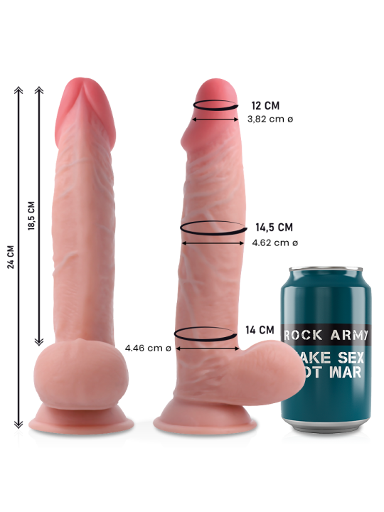 ROCKARMY - DUAL DENSITY SHERMAN REALISTISCHE DILDO 24 CM -OF- 4.62 CM