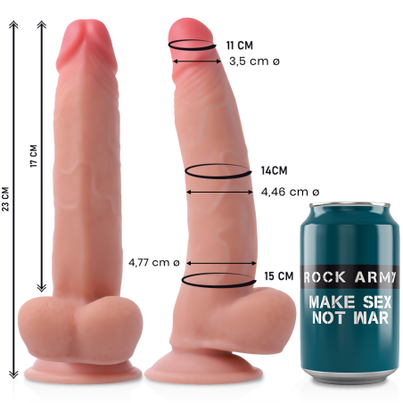 ROCKARMY - REALISTISCHE DILDO MET DUBBELE DICHTHEID LUIPAARD 23 CM -OF