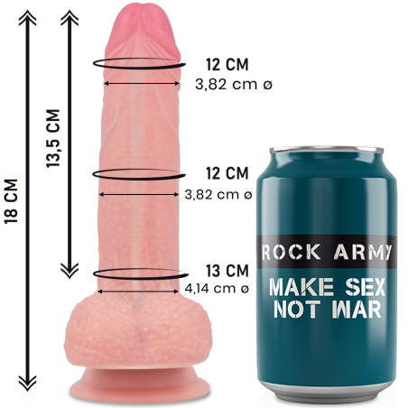 ROCKARMY - VLOEIBARE SILICONEN DILDO PREMIUM MUSTANG 18 CM -OF- 4.14 C