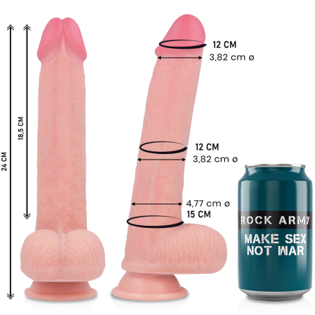 ROCKARMY - VLOEIBARE SILICONEN DILDO PREMIUM KINGCOBRA 24 CM -OF- 4.77