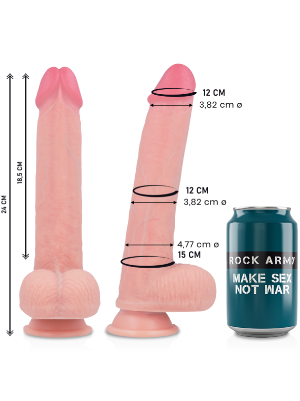 ROCKARMY - VLOEIBARE SILICONEN DILDO PREMIUM KINGCOBRA 24 CM -OF- 4.77