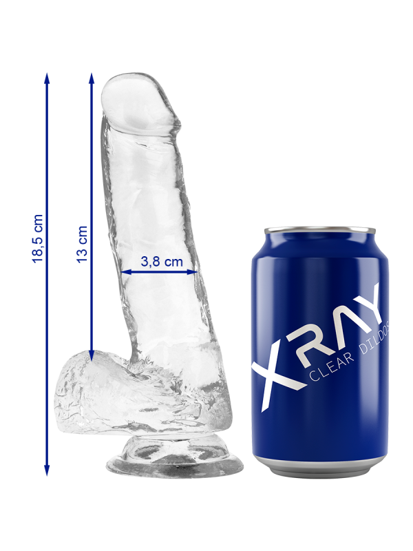 X-RAY - HELDER TRANSPARANT REALISTISCHE DILDO 18,5 CM -OF- 3,8 CM