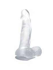 BAILE - REALISTIC DILDO WITH SUCTION CUP AND TESTICLES 16.7 CM TRANSPA