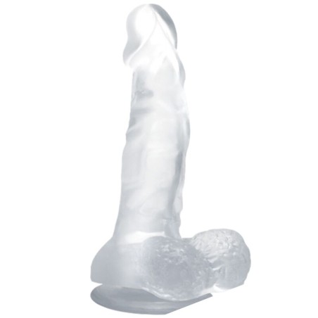 BAILE - REALISTIC DILDO WITH SUCTION CUP AND TESTICLES 16.7 CM TRANSPA