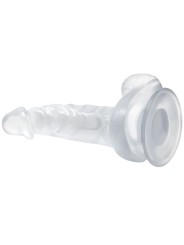 BAILE - REALISTIC DILDO WITH SUCTION CUP AND TESTICLES 16.7 CM TRANSPA