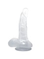 BAILE - DILDO REALÍSTICO CON VENTOSA Y TESTÍCULOS 16.7 CM TRANSPARENTE